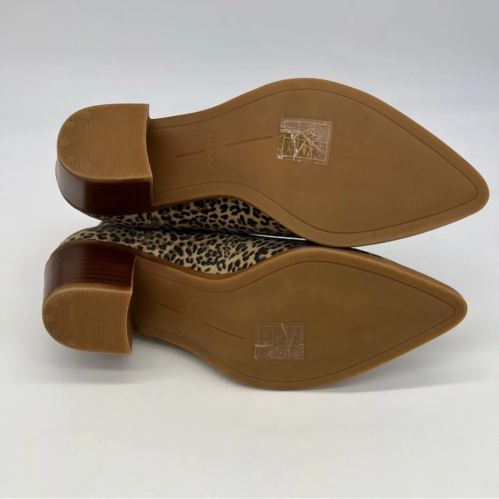 Dolce Vita Samy Leather Leopard Print Pointy Toe Bootie 7.5M - Picture 11 of 13